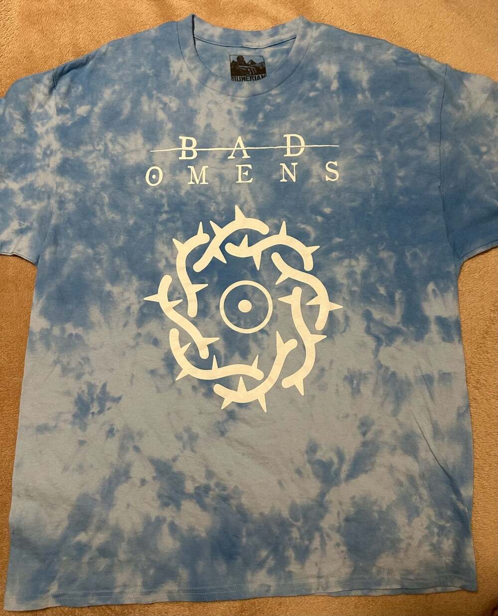 Sumerian Records Bad Omens Circle of Thorns Blue Tie Dye T-Shirt Size Large